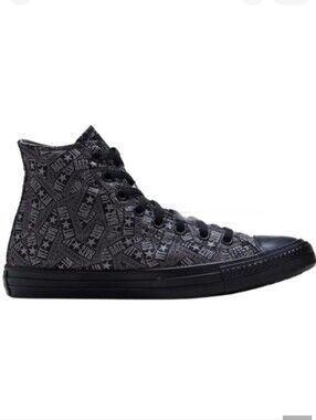 Converse Logo Play Black Mason High Top Sneakers Chuck Shoes Black Silver Men 9